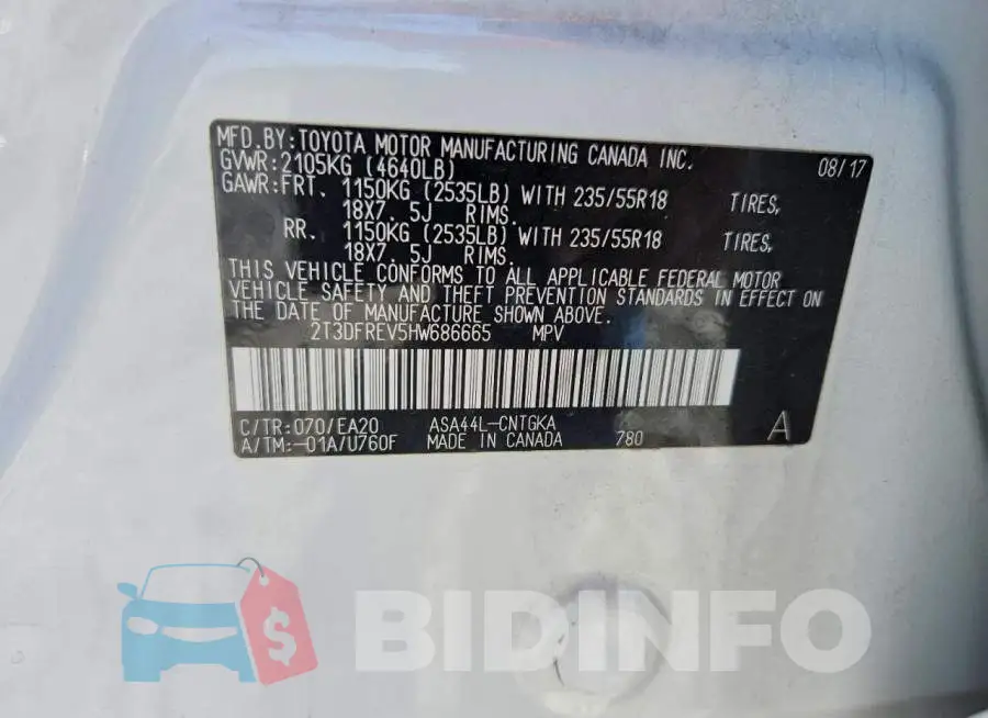 2T3DFREV5HW686665 Photo# 13