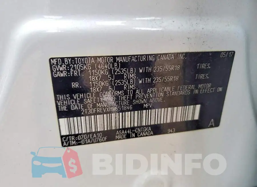 2T3DFREVXHW651846 Photo# 12