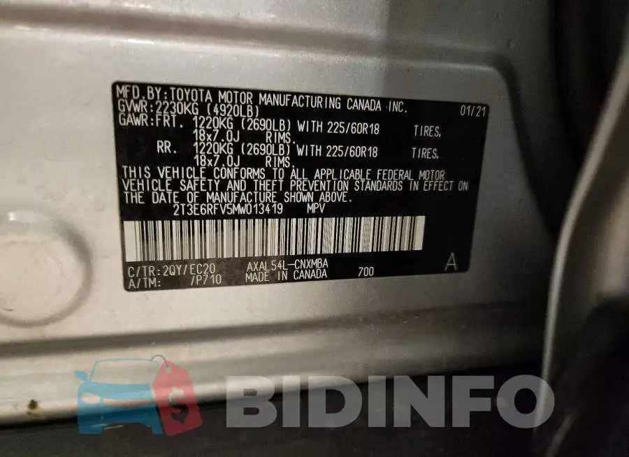 2T3E6RFV5MW013419 Photo# 13