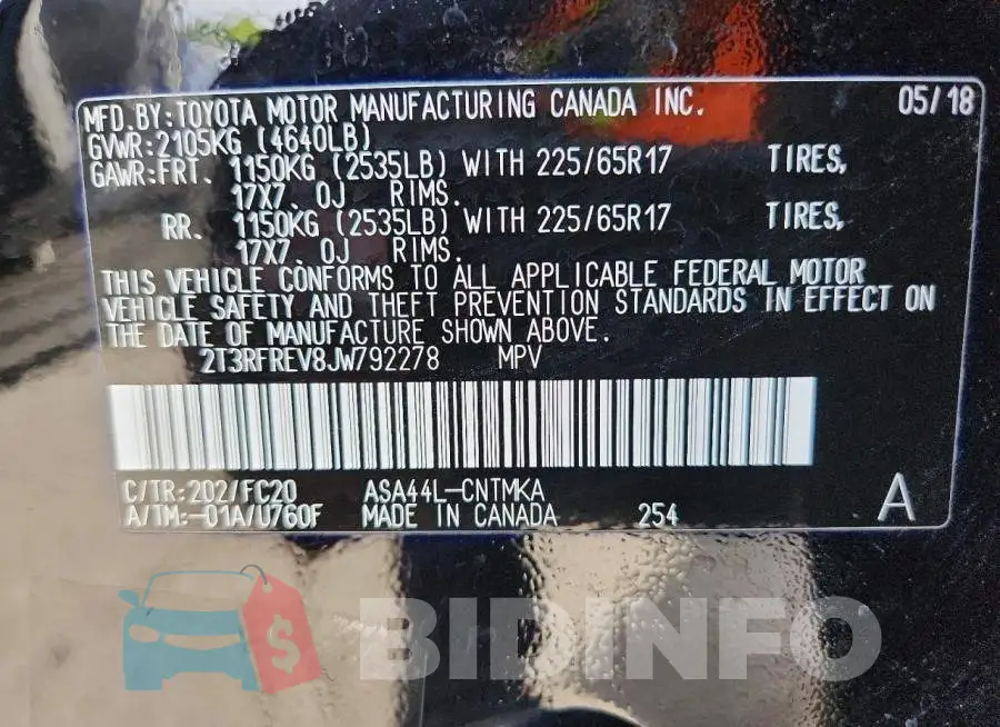 2T3RFREV8JW792278 Photo# 13