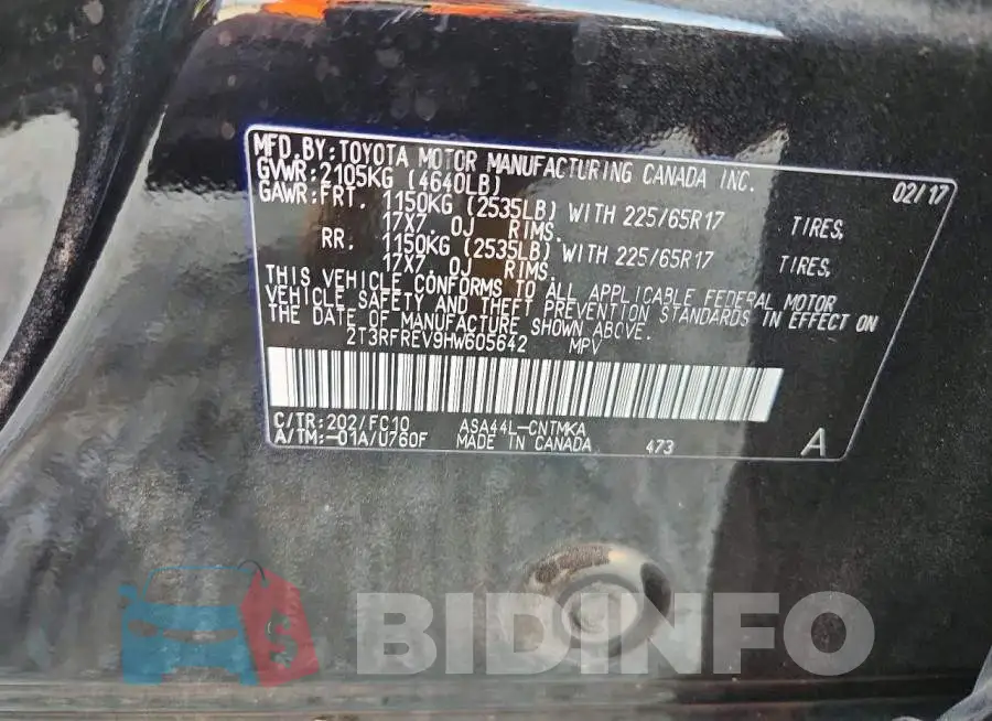 2T3RFREV9HW605642 Photo# 13