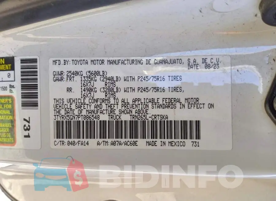 3TYRX5GN7PT086548 Photo# 12
