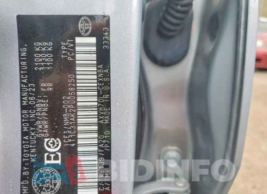 4T1C31AK2PU058250 Photo# 13