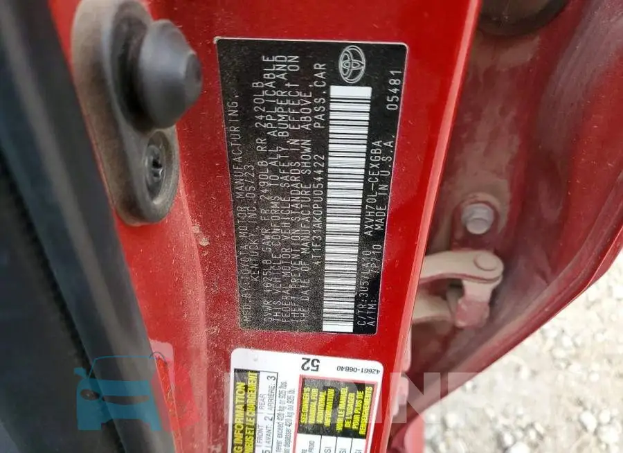 4T1F31AK0PU054422 Photo# 12