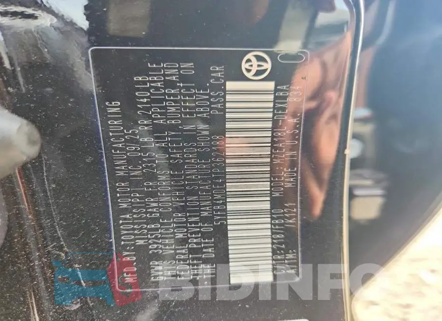 5YFB4MDE4TP362188 Photo# 13