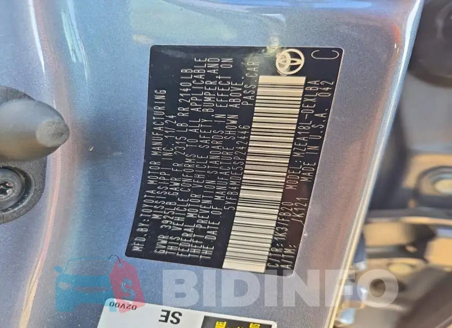 5YFB4MDE5SP242446 Photo# 12