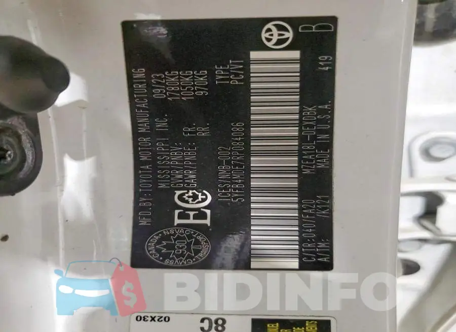5YFB4MDE7RP084086 Photo# 12