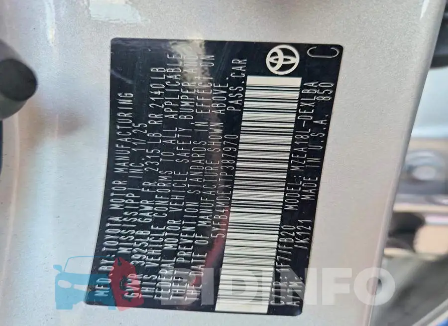 5YFB4MDEXTP387970 Photo# 12
