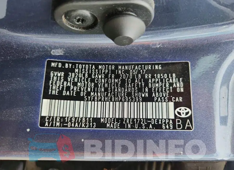5YFBPRHE8HP695399 Photo# 12