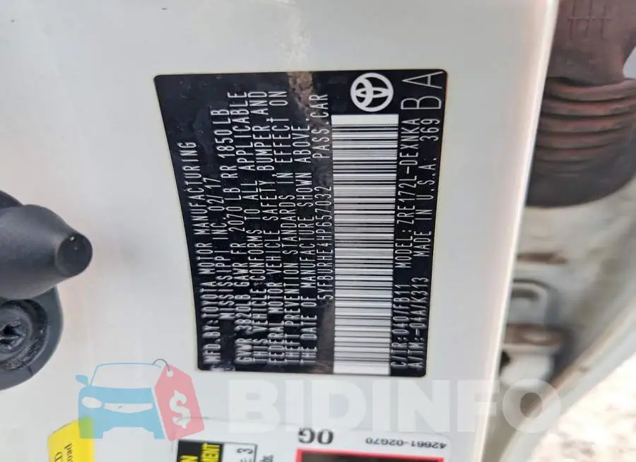 5YFBURHE4HP657032 Photo# 12