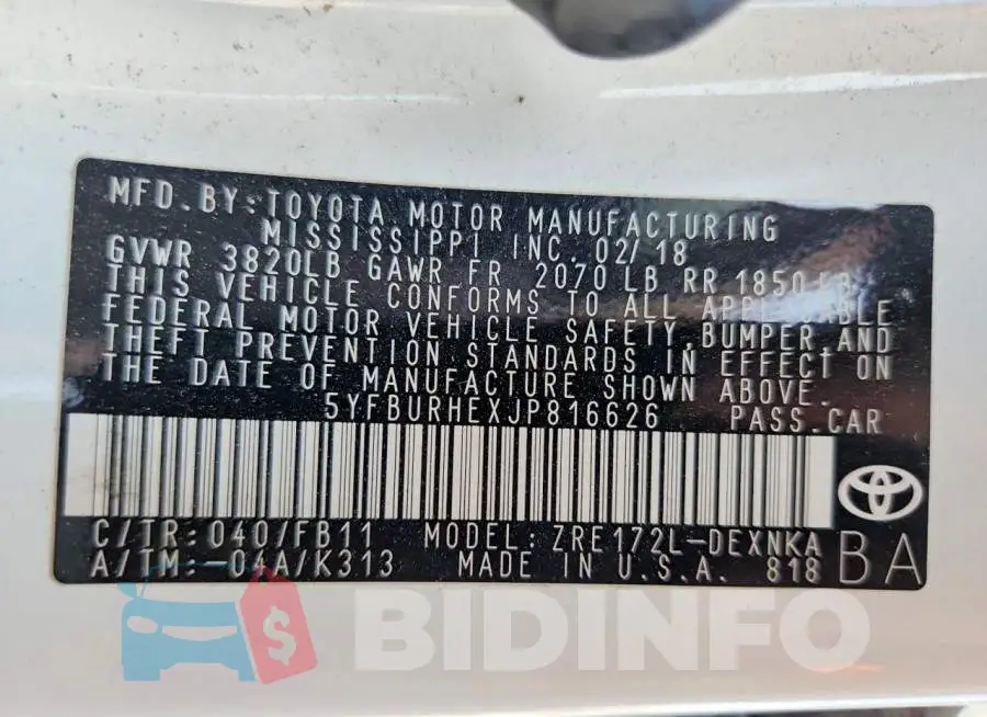 5YFBURHEXJP816626 Photo# 13