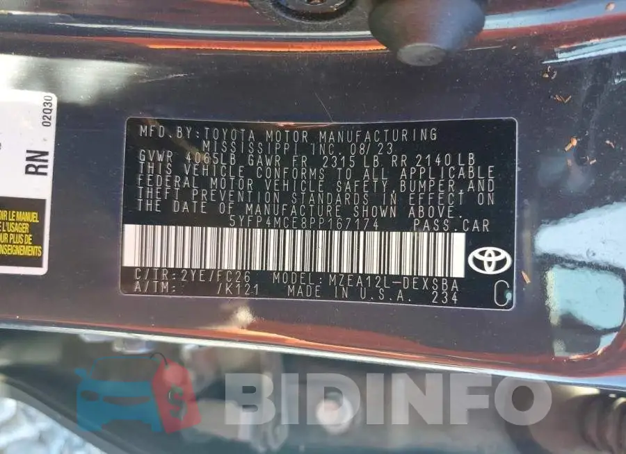 5YFP4MCE8PP167174 Photo# 12