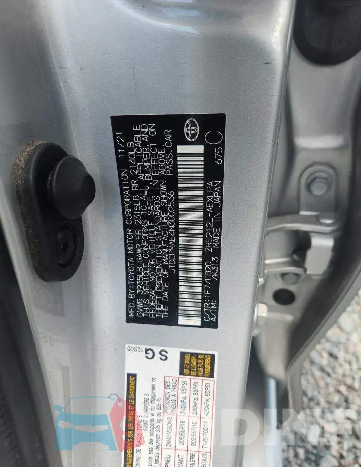JTDEPMAE4N3002536 Photo# 12