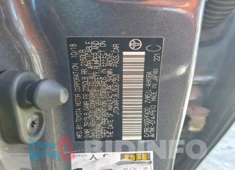 JTDKARFU8J3067353 Photo# 13