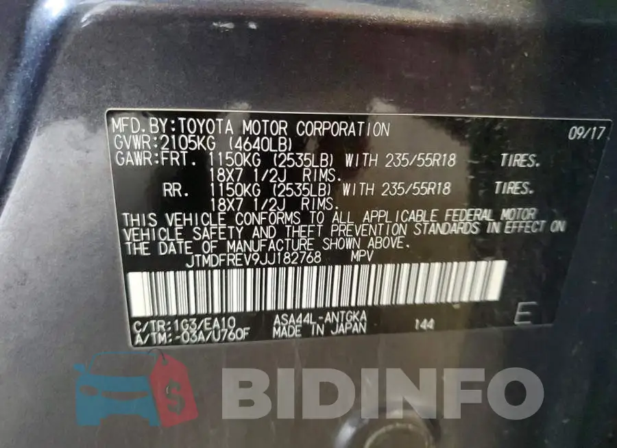 JTMDFREV9JJ182768 Photo# 13