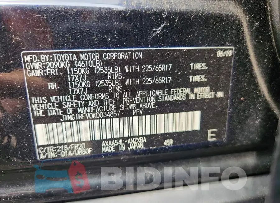 JTMG1RFV0KD034857 Photo# 13