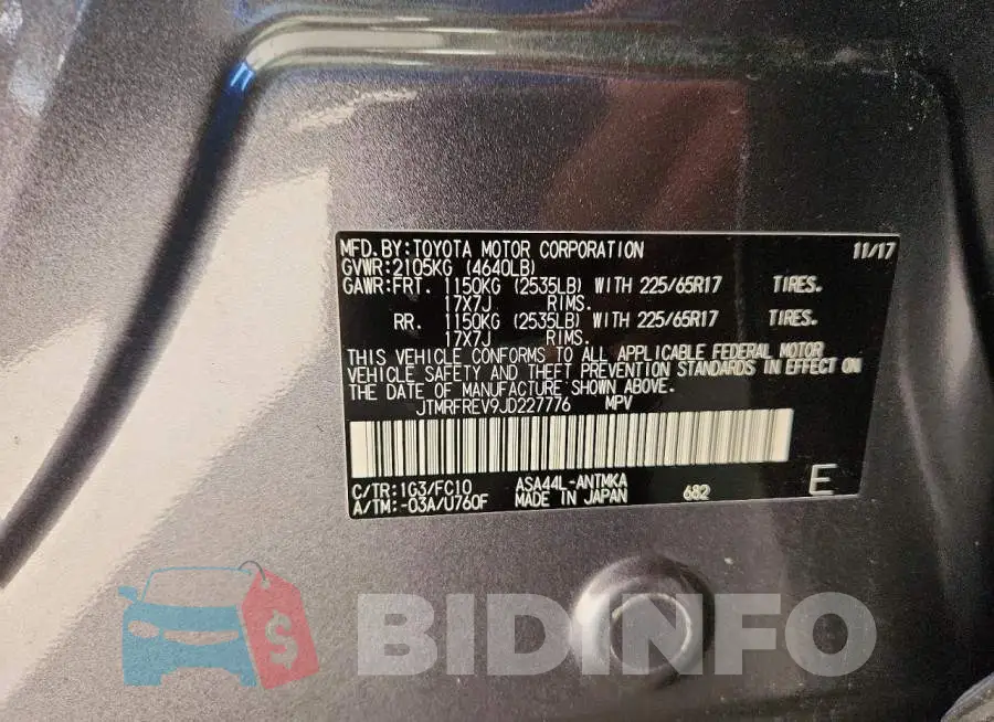 JTMRFREV9JD227776 Photo# 14