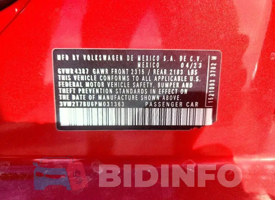 3VW2T7BU6PM031363 Photo# 13