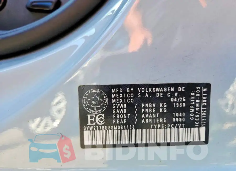 3VW2T7BU8SM084168 Photo# 13