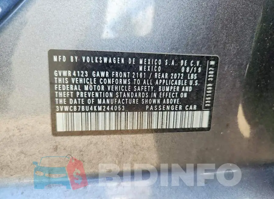 3VWCB7BU4KM244053 Photo# 12
