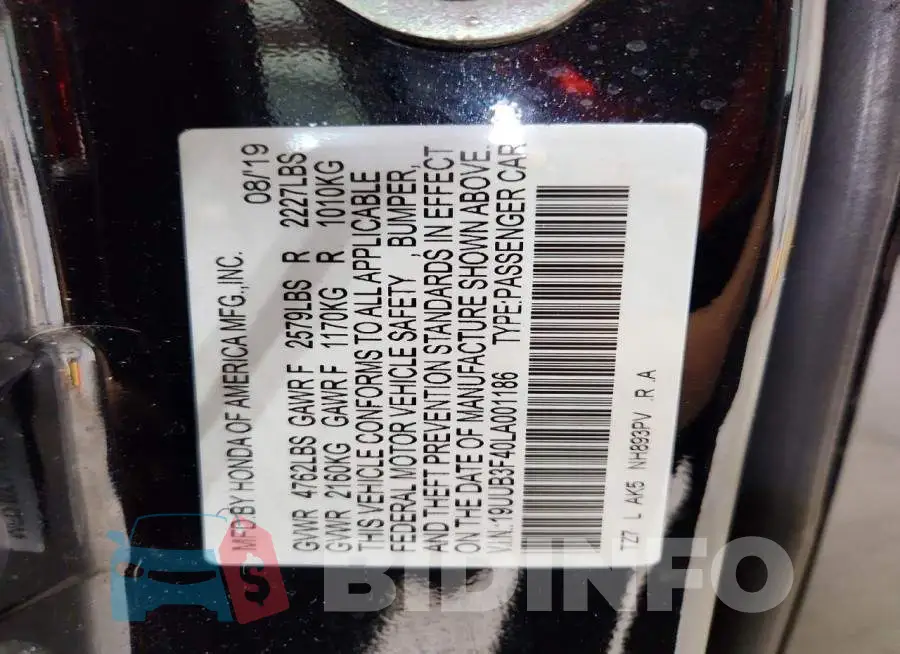 19UUB3F40LA001186 Photo# 13