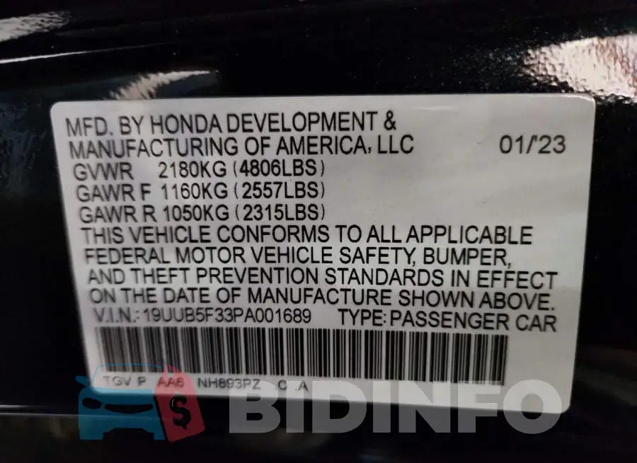 19UUB5F33PA001689 Photo# 12