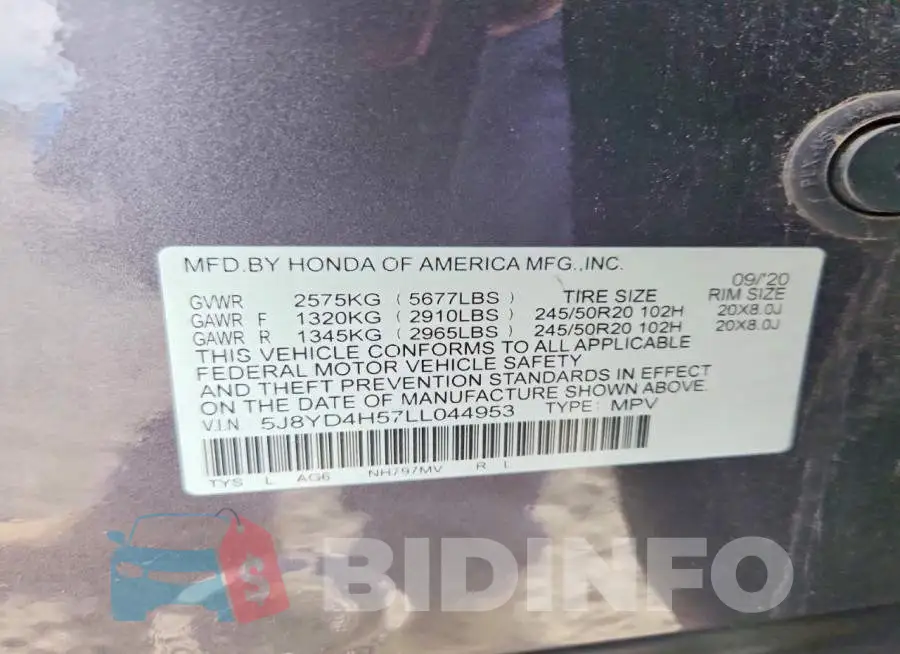 5J8YD4H57LL044953 Photo# 13