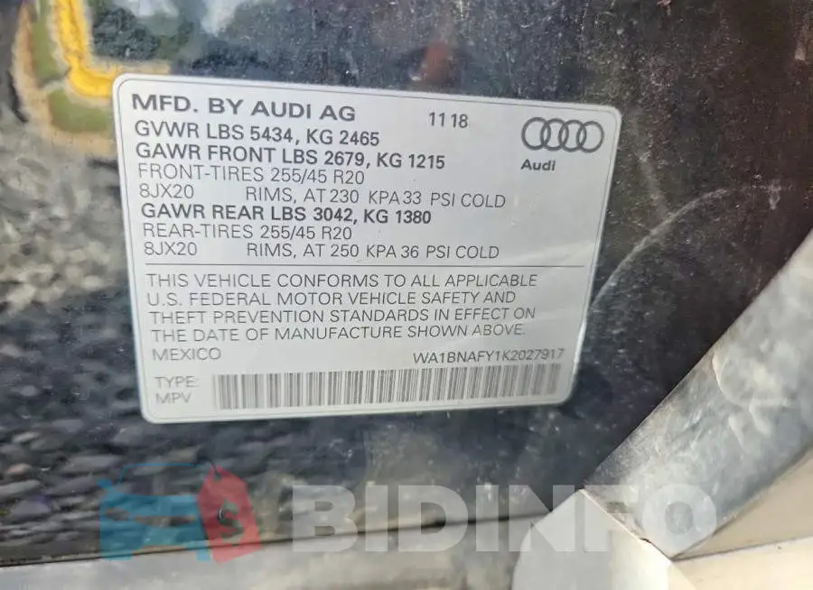 WA1BNAFY1K2027917 Photo# 13