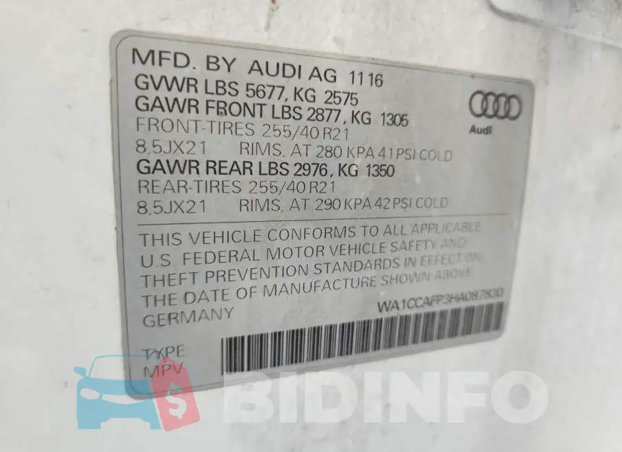 WA1CCAFP3HA087830 Photo# 14