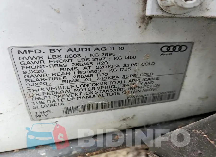 WA1VAAF75HD037637 Photo# 13