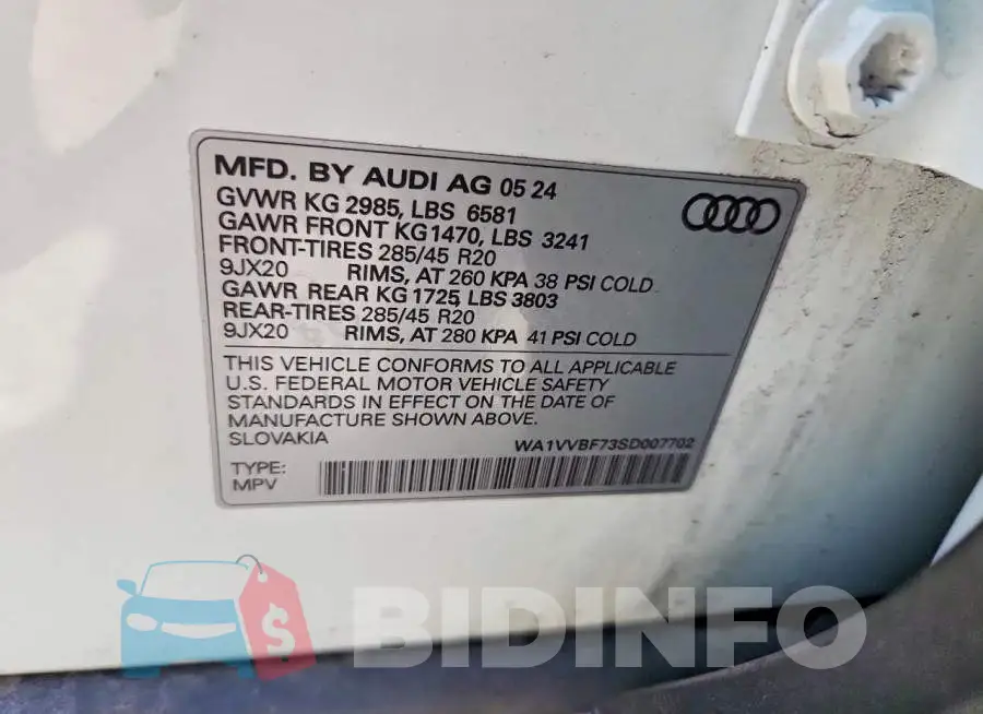 WA1VVBF73SD007702 Photo# 14