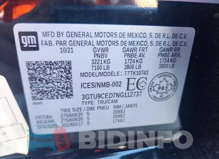3GTU9CED7NG112737 Photo# 12