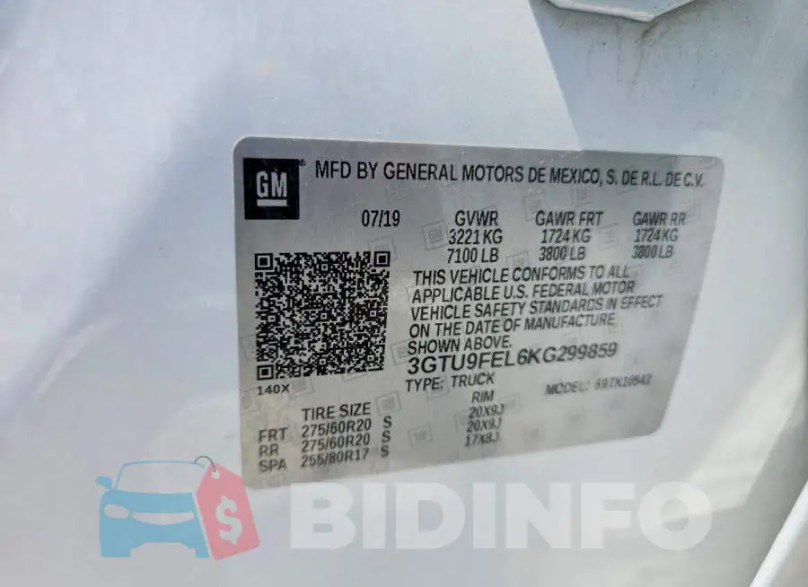 3GTU9FEL6KG299859 Photo# 12