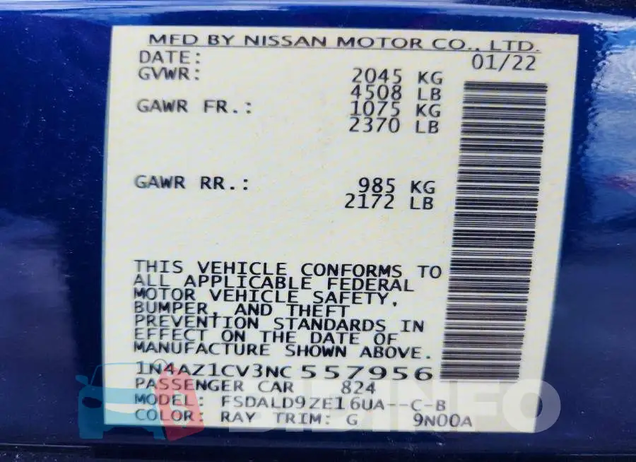 1N4AZ1CV3NC557956 Photo# 12