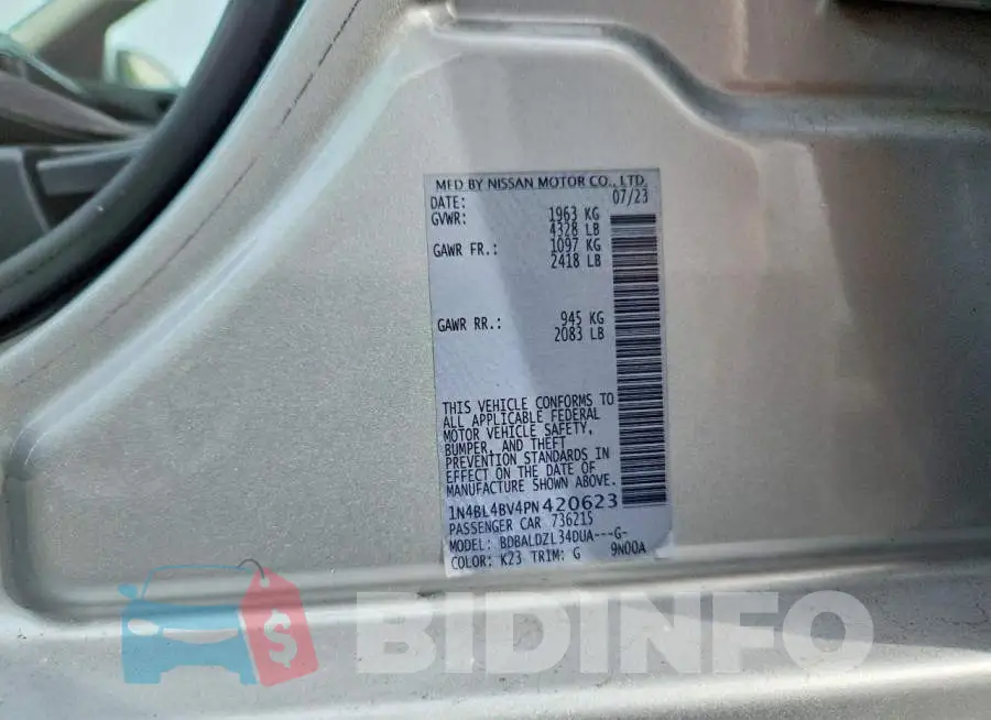 1N4BL4BV4PN420623 Photo# 12