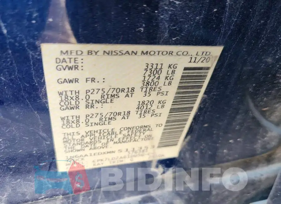 1N6AA1EDXMN511353 Photo# 12