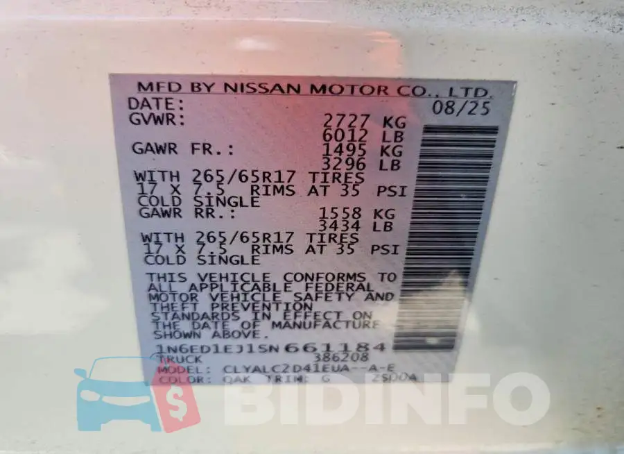 1N6ED1EJ1SN661184 Photo# 13