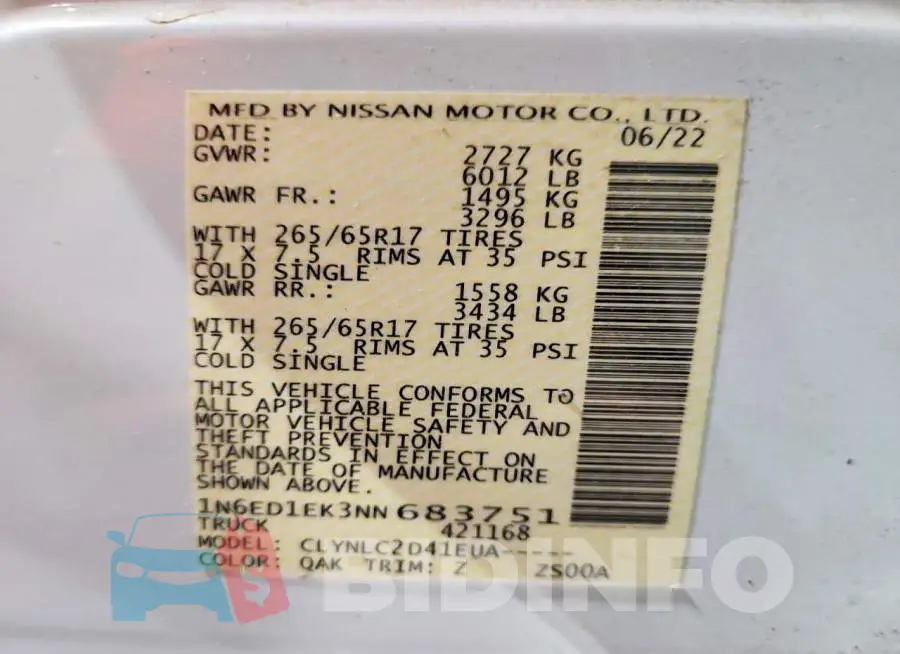 1N6ED1EK3NN683751 Photo# 12