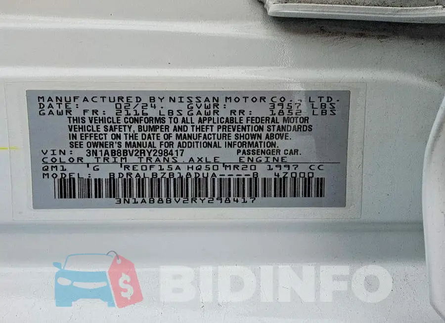 3N1AB8BV2RY298417 Photo# 12