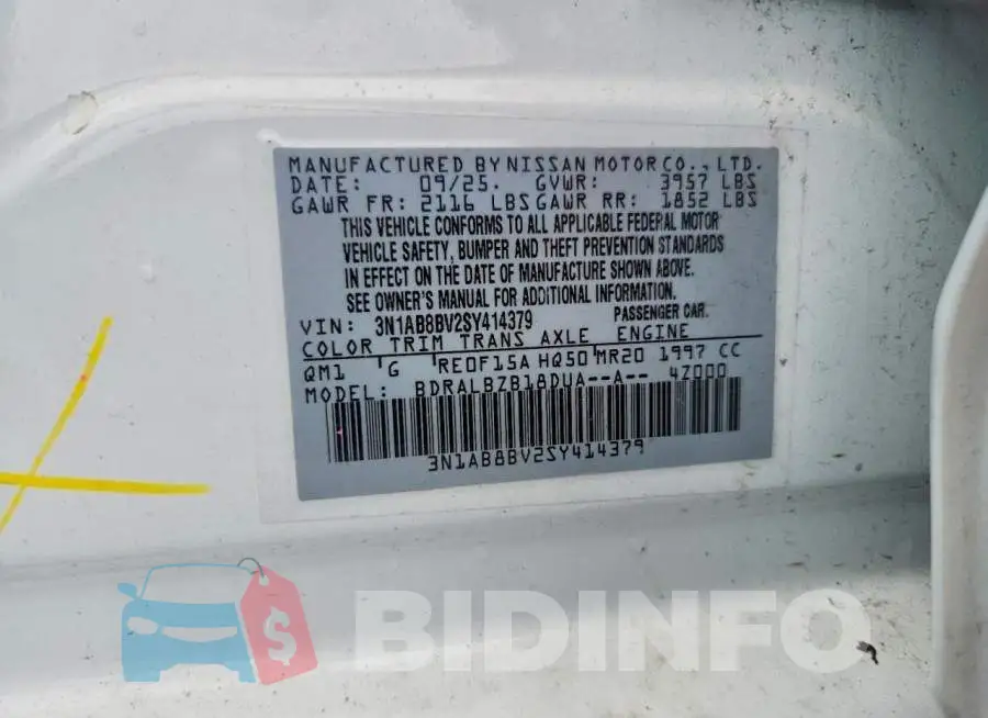 3N1AB8BV2SY414379 Photo# 12