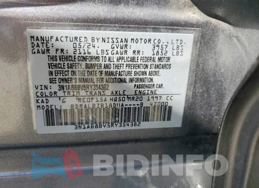 3N1AB8BV5RY354382 Photo# 13