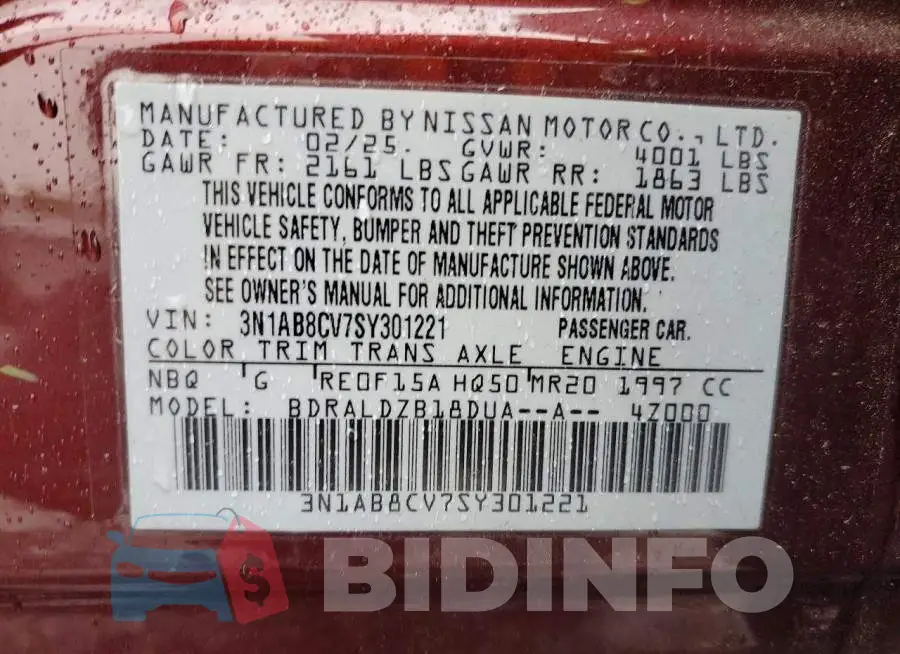 3N1AB8CV7SY301221 Photo# 12