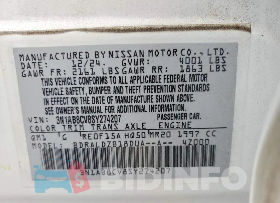 3N1AB8CV8SY274207 Photo# 12