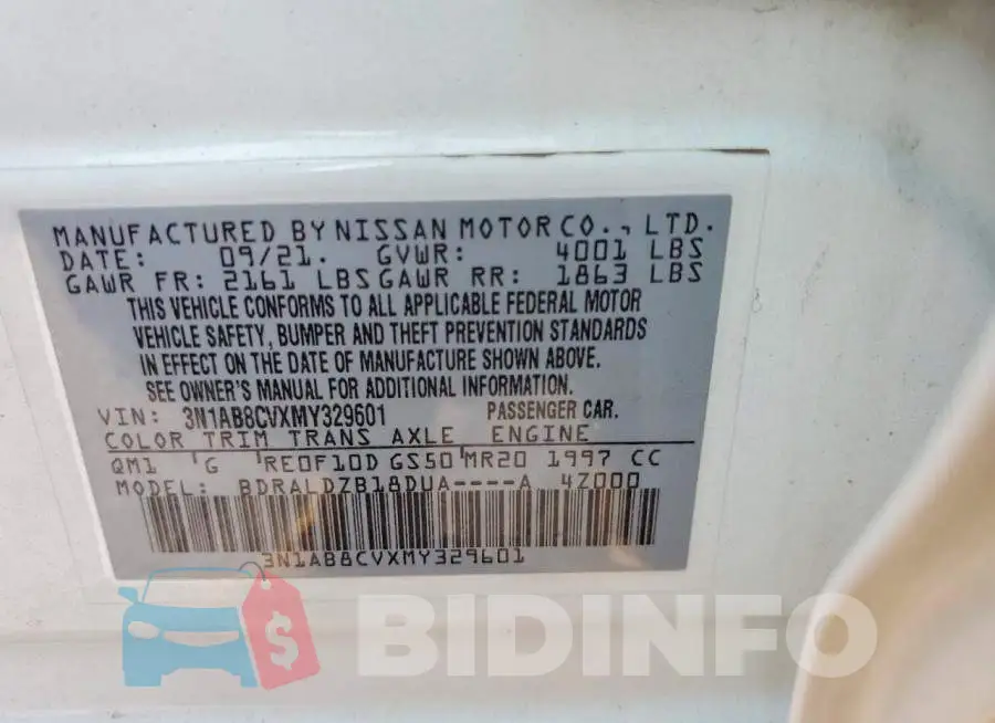 3N1AB8CVXMY329601 Photo# 12