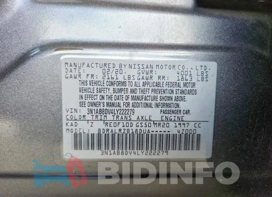 3N1AB8DV4LY222279 Photo# 12