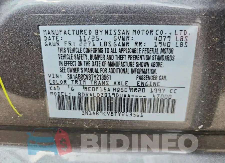 3N1AB9CV8TY213561 Photo# 13