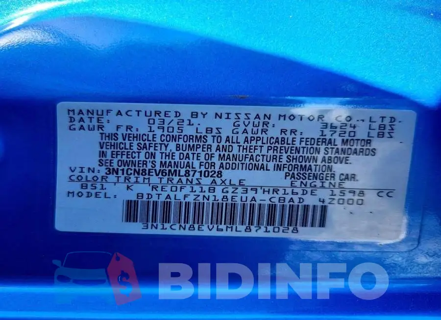 3N1CN8EV6ML871028 Photo# 12