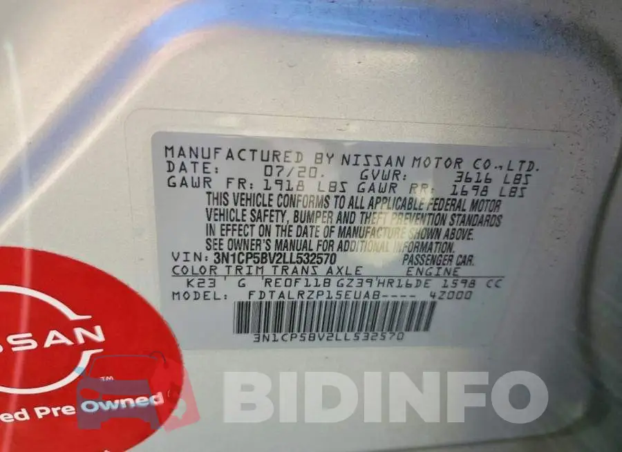 3N1CP5BV2LL532570 Photo# 12