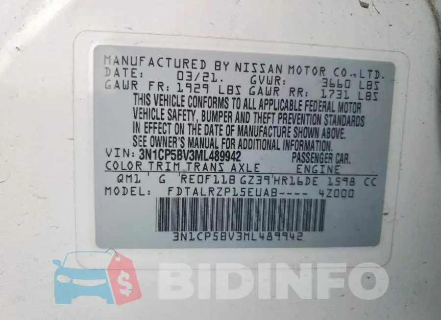 3N1CP5BV3ML489942 Photo# 12