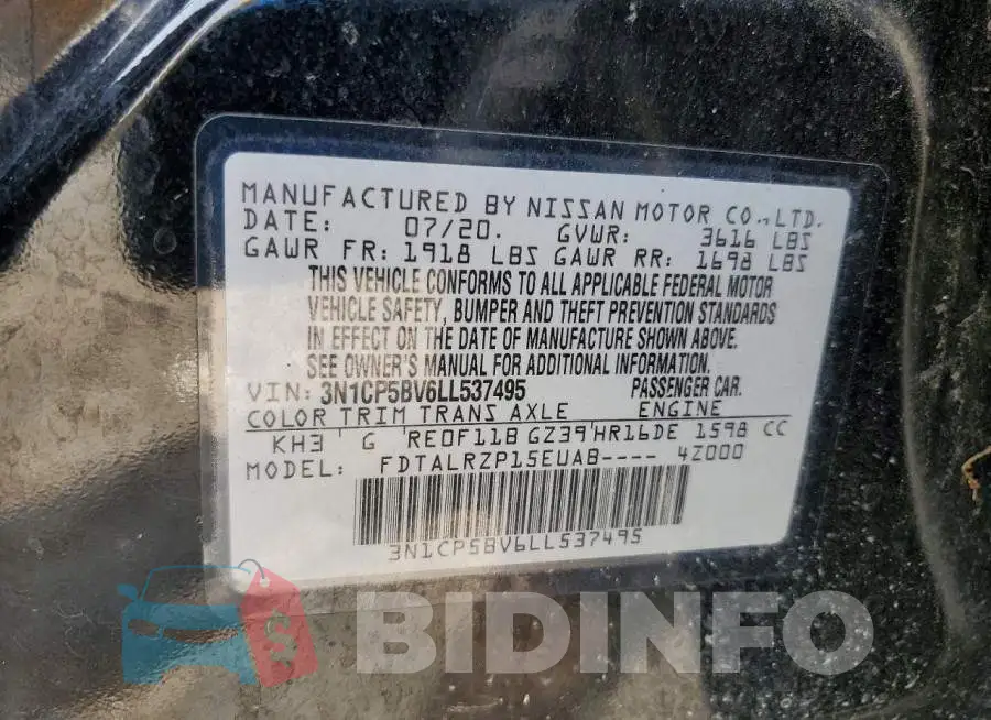 3N1CP5BV6LL537495 Photo# 13